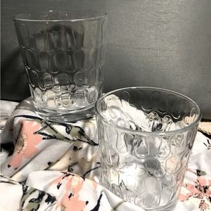 VTG Circleware Clear Patterned Juice or Rocks Glass - Set of 2